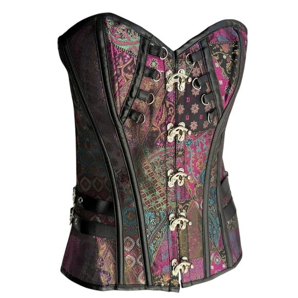 Vintage Other - Brocade Bustier Corset Top Lace-Up Back Buckle S Waist Trainer Gothic